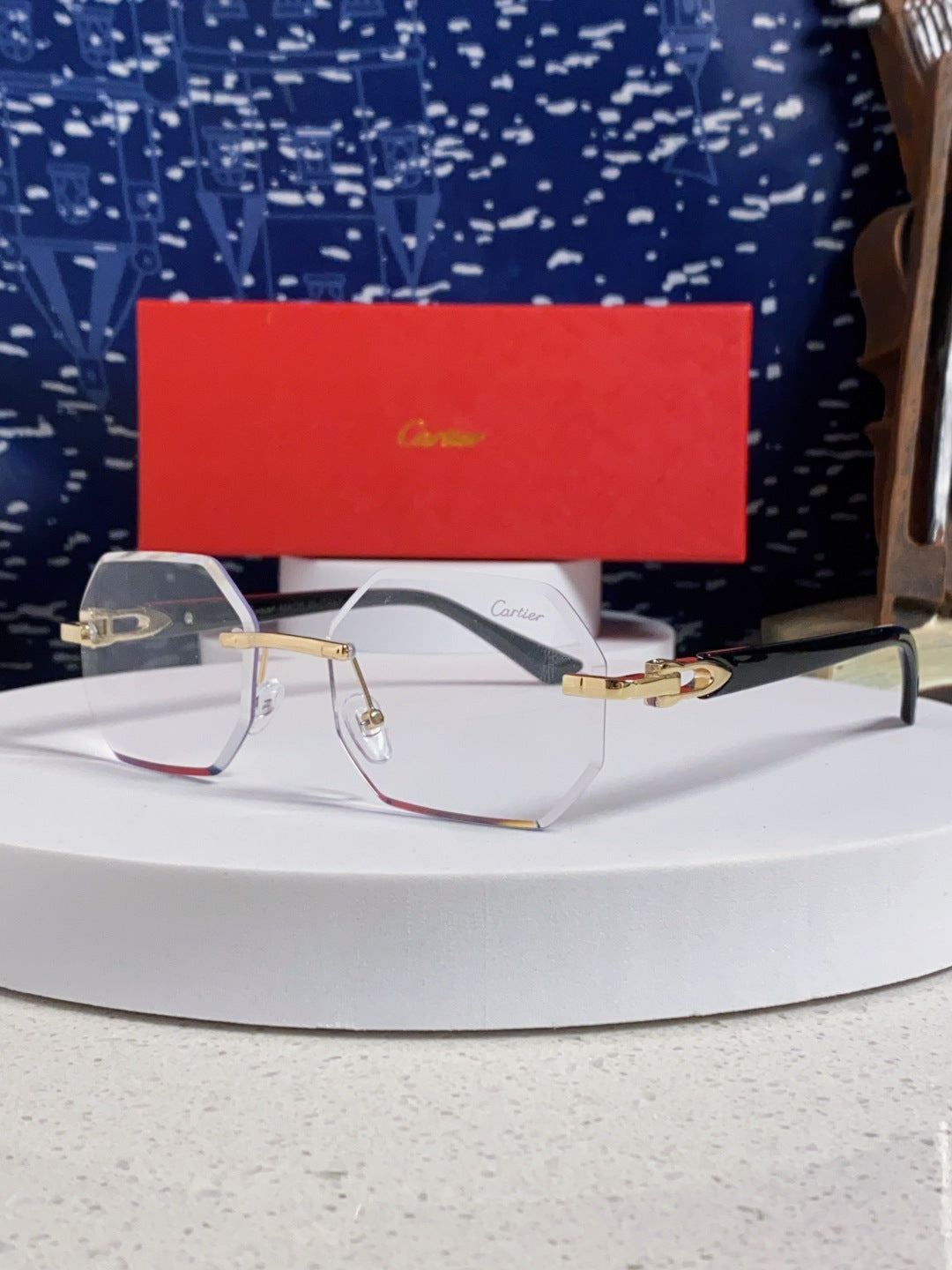 Cartier Lightweight Rimless Silver Lens Sunglasses for Men & Women - 382859