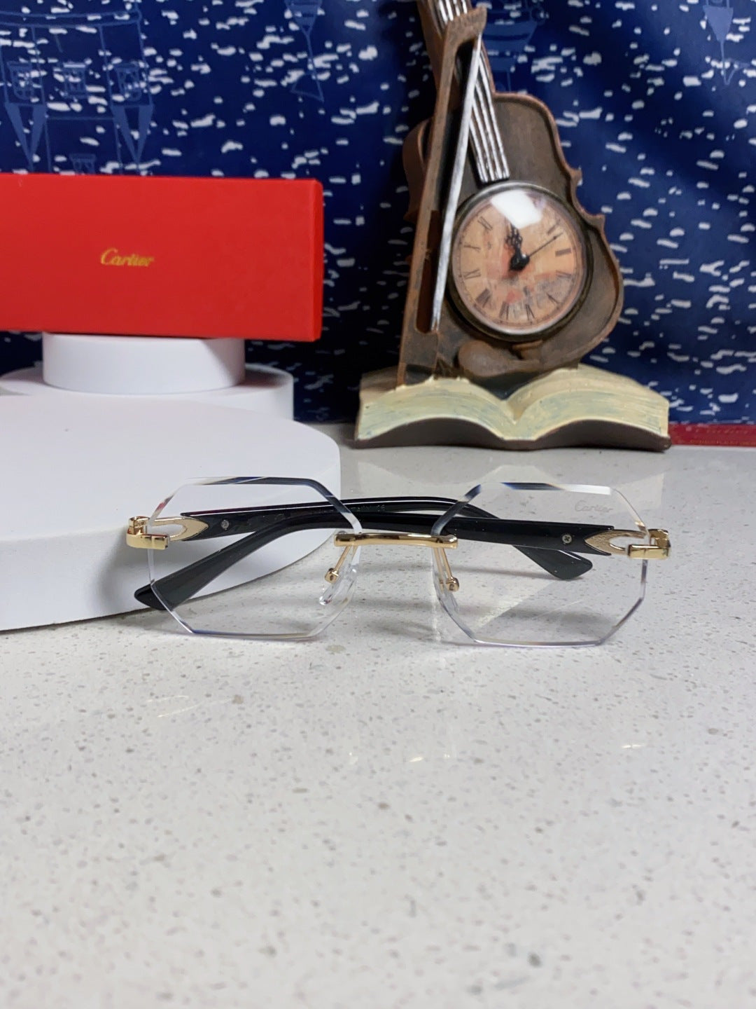Cartier Lightweight Rimless Silver Lens Sunglasses for Men & Women - 382859 - detail image 9