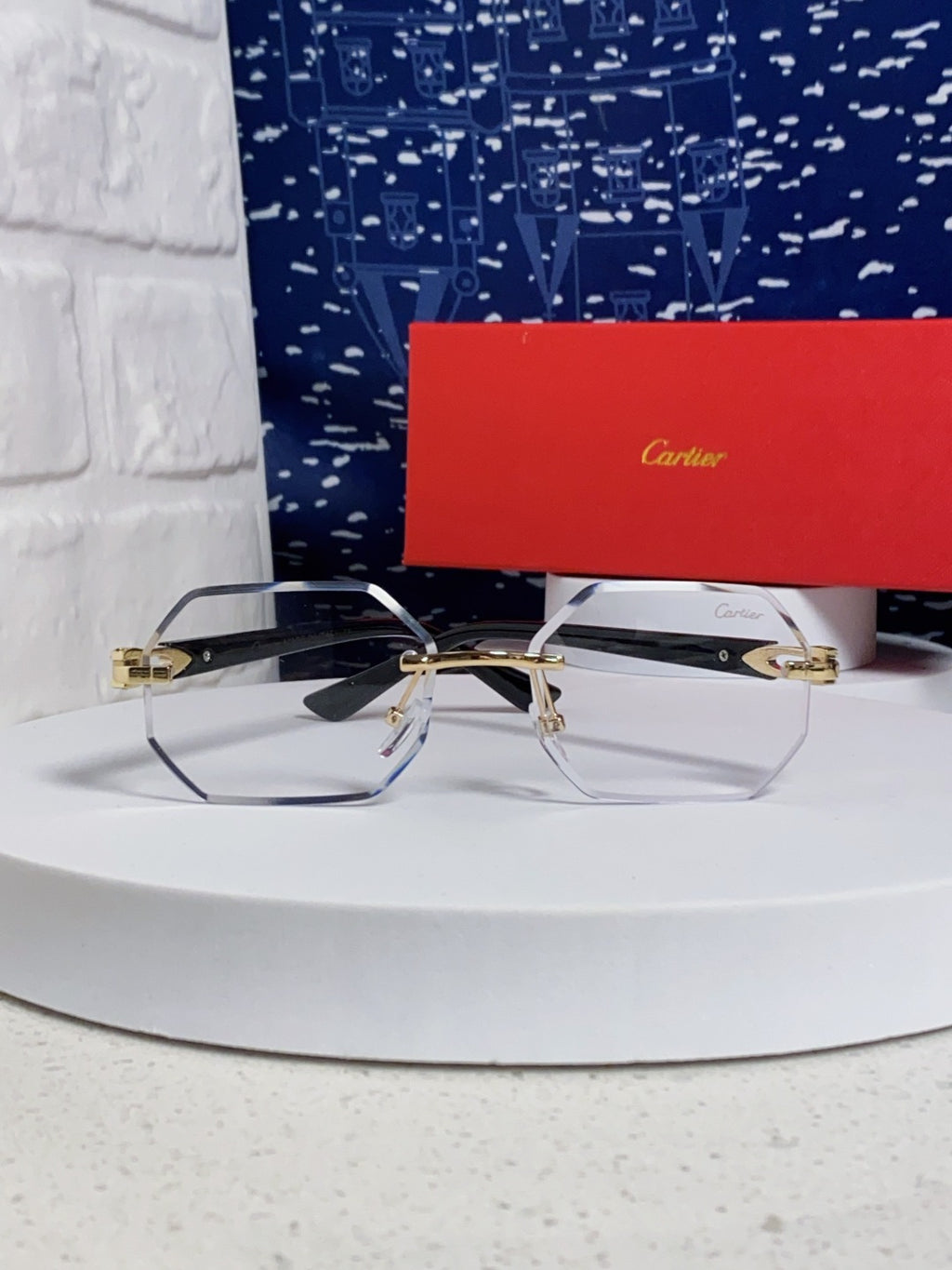 Cartier Lightweight Rimless Silver Lens Sunglasses for Men & Women - 382859 - detail image 2