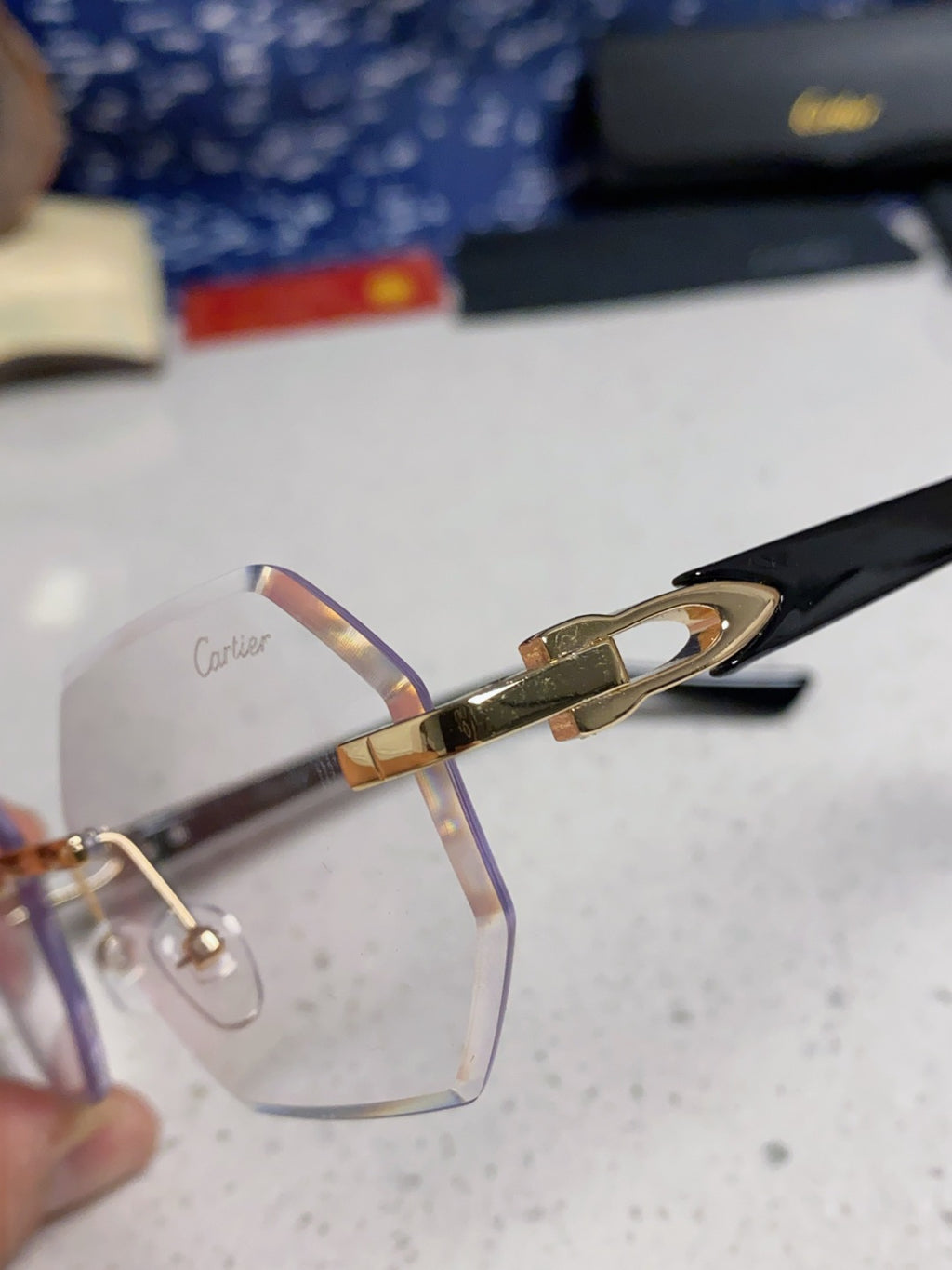Cartier Lightweight Rimless Silver Lens Sunglasses for Men & Women - 382859 - detail image 7