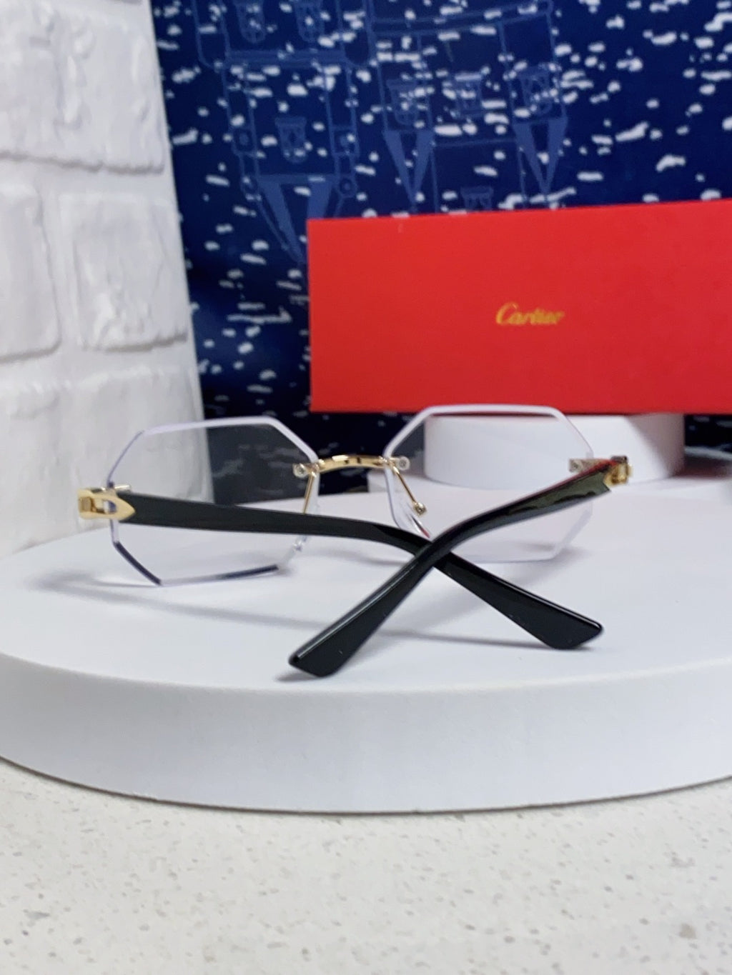 Cartier Lightweight Rimless Silver Lens Sunglasses for Men & Women - 382859 - detail image 3