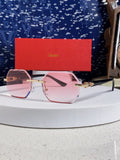 Cartier Lightweight Rimless Red Lens Sunglasses for Men & Women - 382860