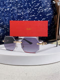Cartier Lightweight Rimless Red Lens Sunglasses for Men & Women - 382735