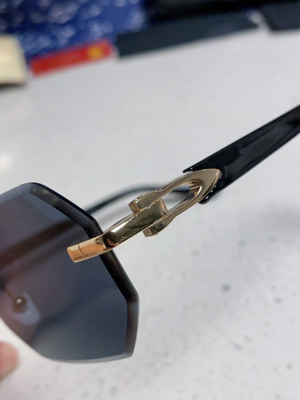 Cartier Lightweight Rimless Black Lens Sunglasses for Men & Women - 382736 - detail image 7