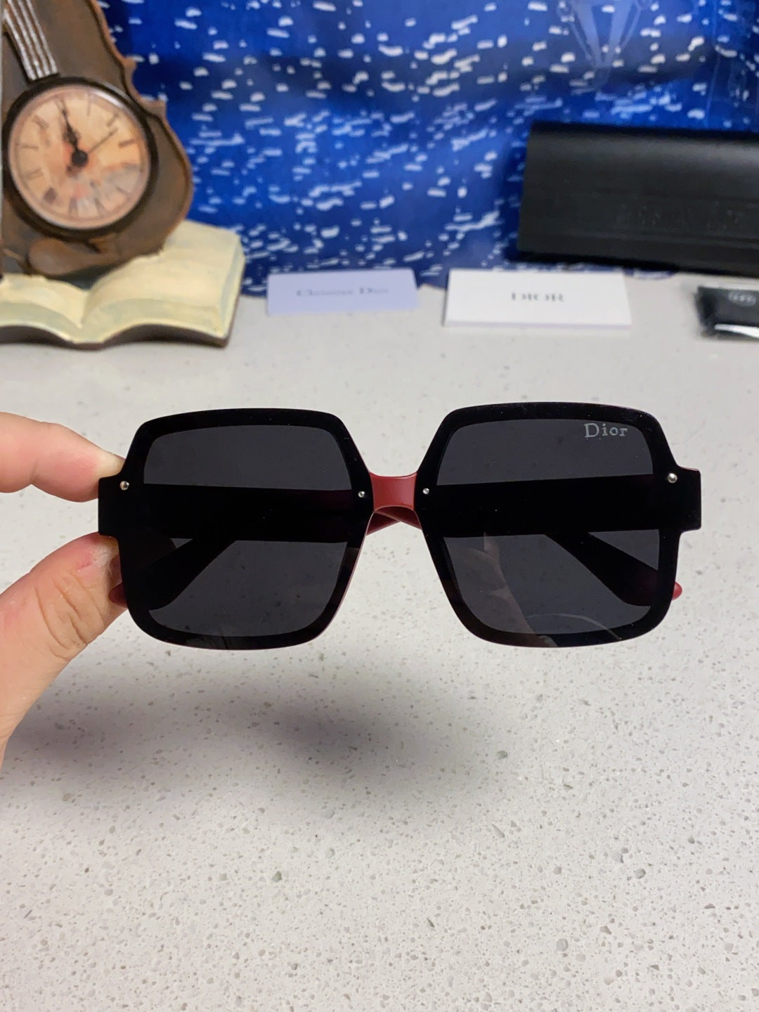 Dior Square Black Lens Sunglasses for Men & Women - 398772 - detail image 4