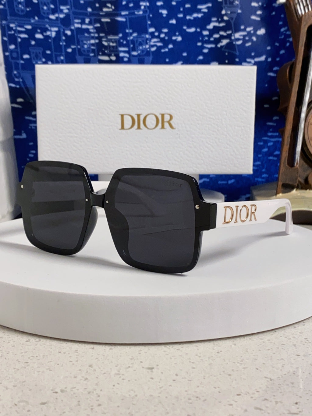 Dior Square Black Lens Sunglasses for Men & Women - 398775