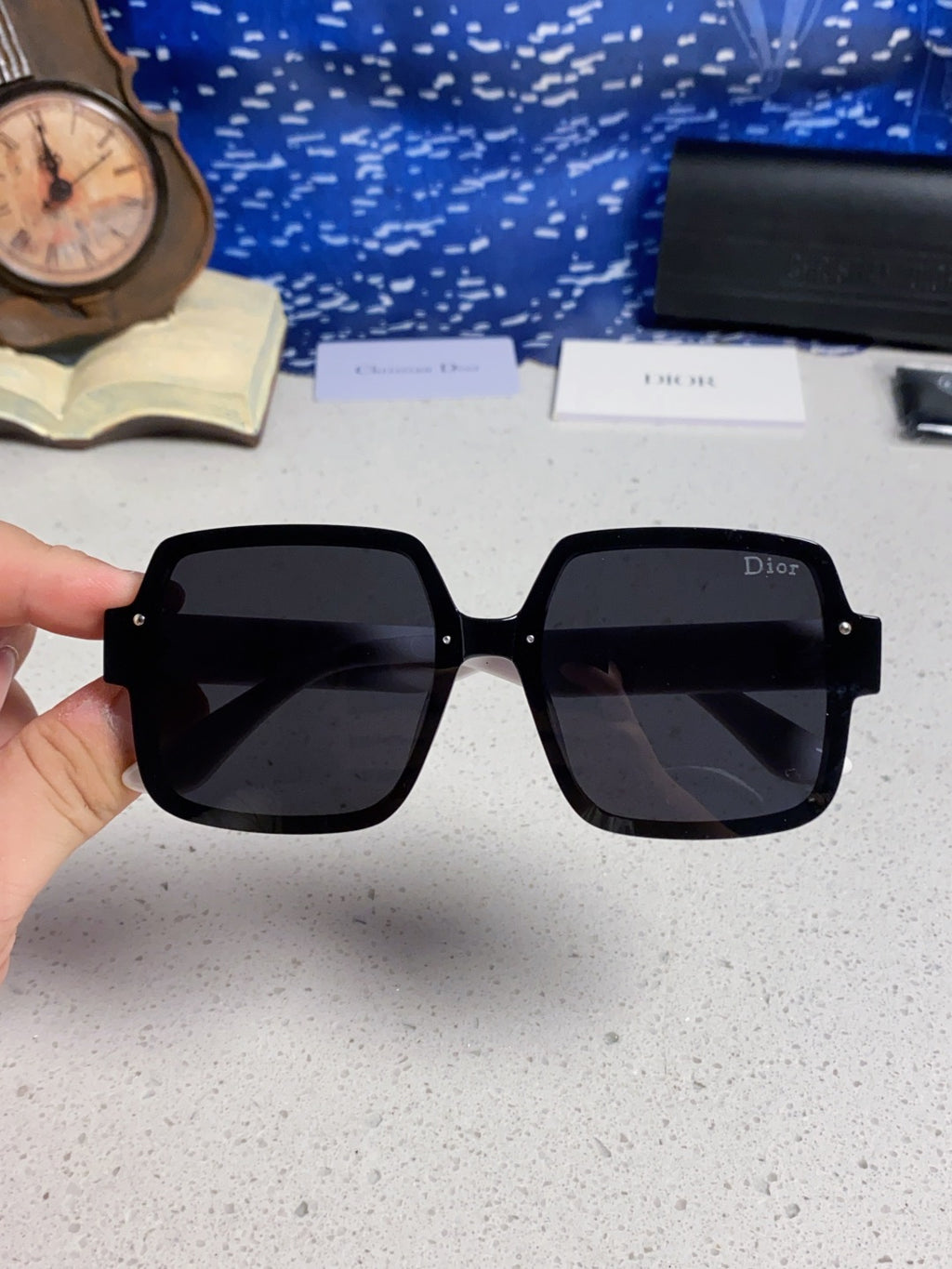 Dior Square Black Lens Sunglasses for Men & Women - 398775 - detail image 4
