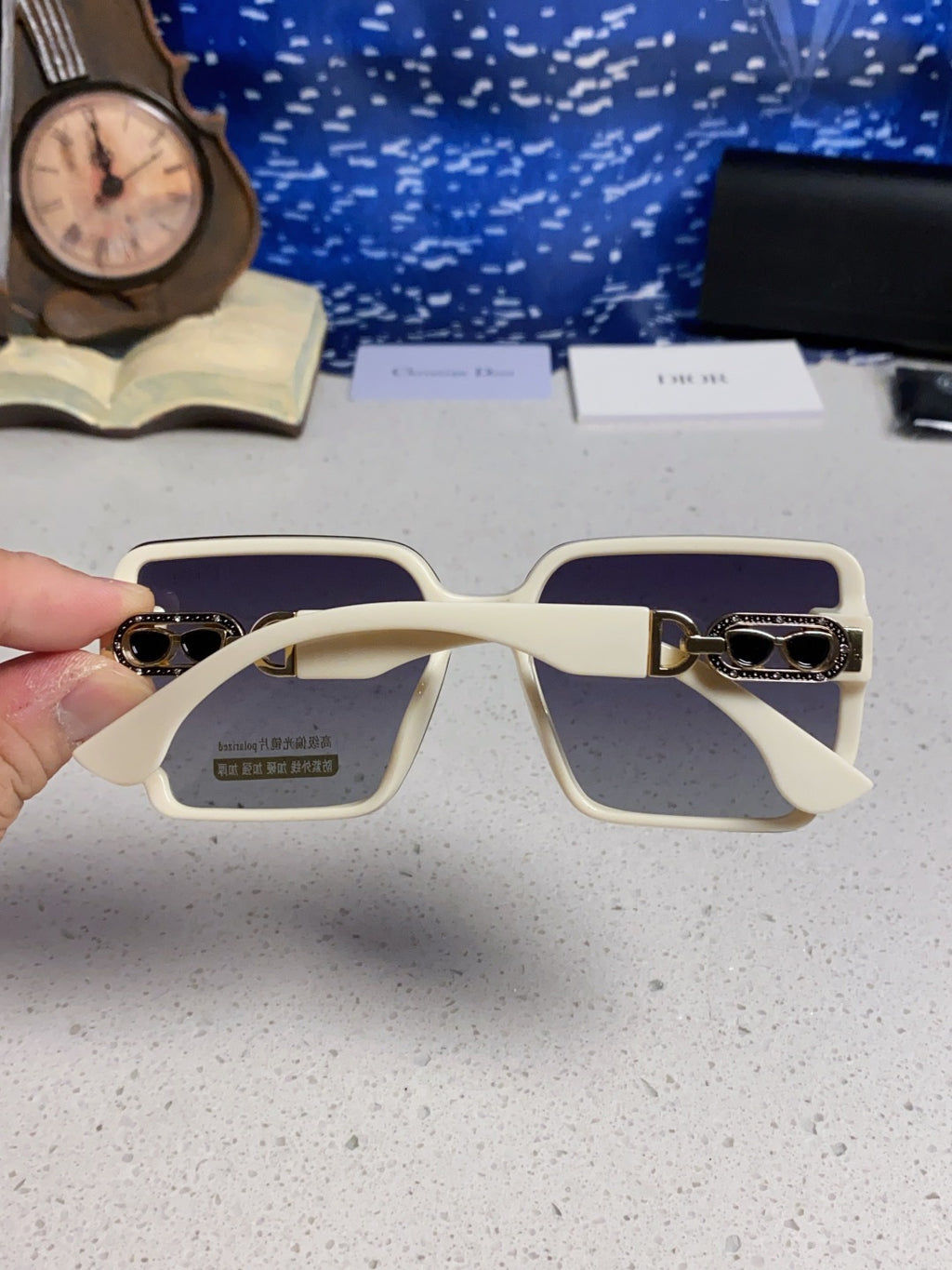 Dior Polarized Fashion Silver Lens Sunglasses for Men & Women - detail image 5