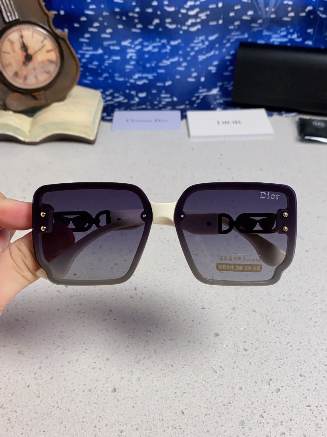 Dior Polarized Fashion Silver Lens Sunglasses for Men & Women - detail image 4