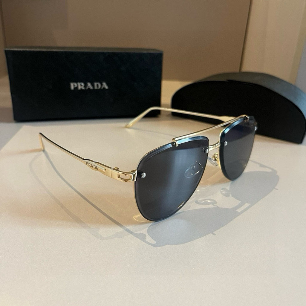 Prada Polarized Fashion Gold Lens Sunglasses for Men - 372119