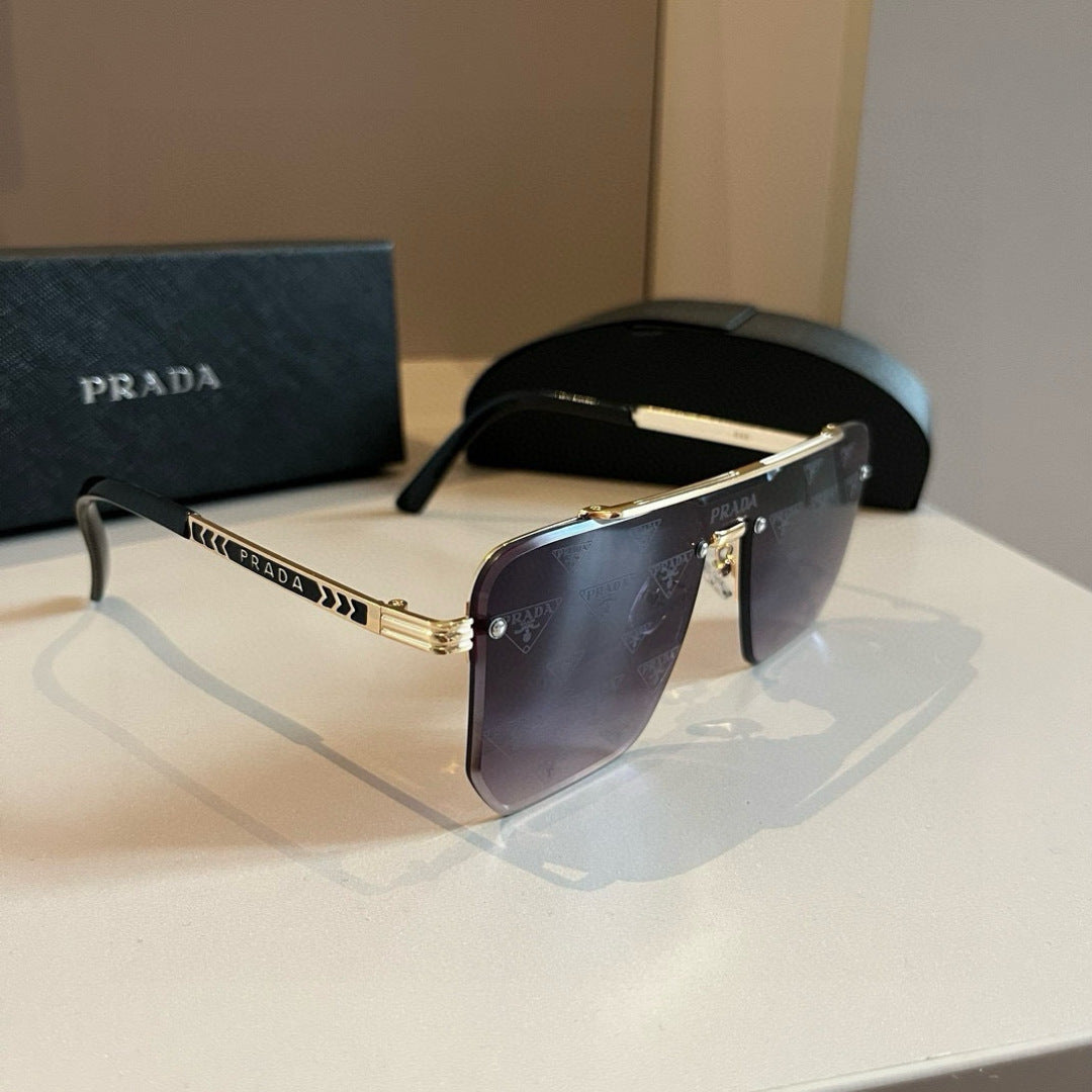Prada Polarized Fashion Gold Lens Sunglasses for Men - 432077