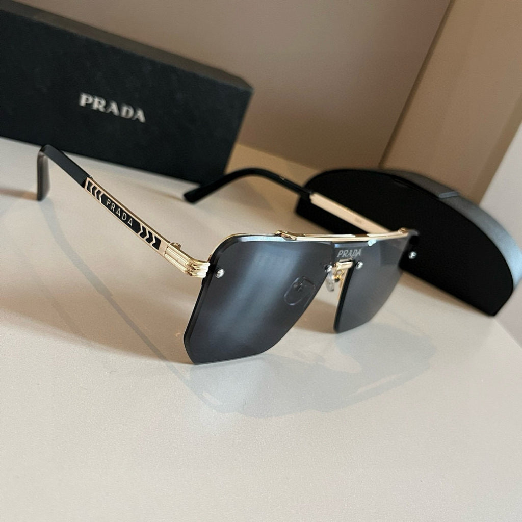 Prada Polarized Fashion Gold Lens Sunglasses for Men - 432079