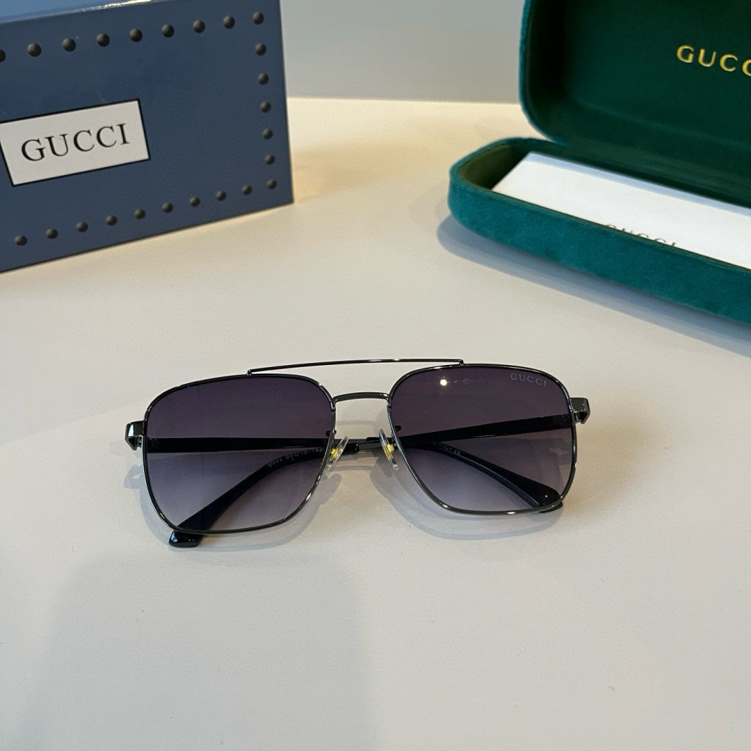 Gucci Metal Aviator Black Lens Sunglasses for Men & Women - 486338 - detail image 10