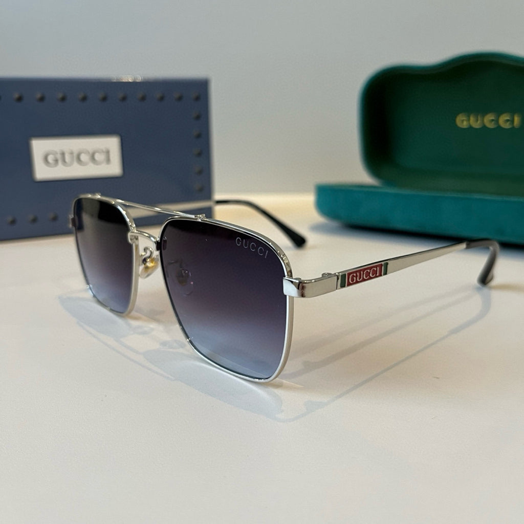 Gucci Metal Aviator Silver Lens Sunglasses for Men & Women - detail image 3