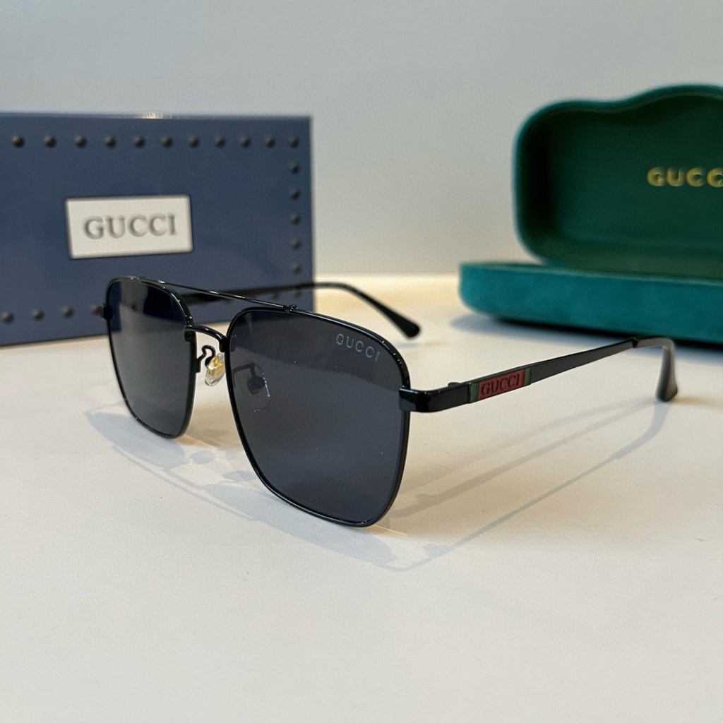 Gucci Metal Aviator Black Lens Sunglasses for Men & Women - 486340 - detail image 3