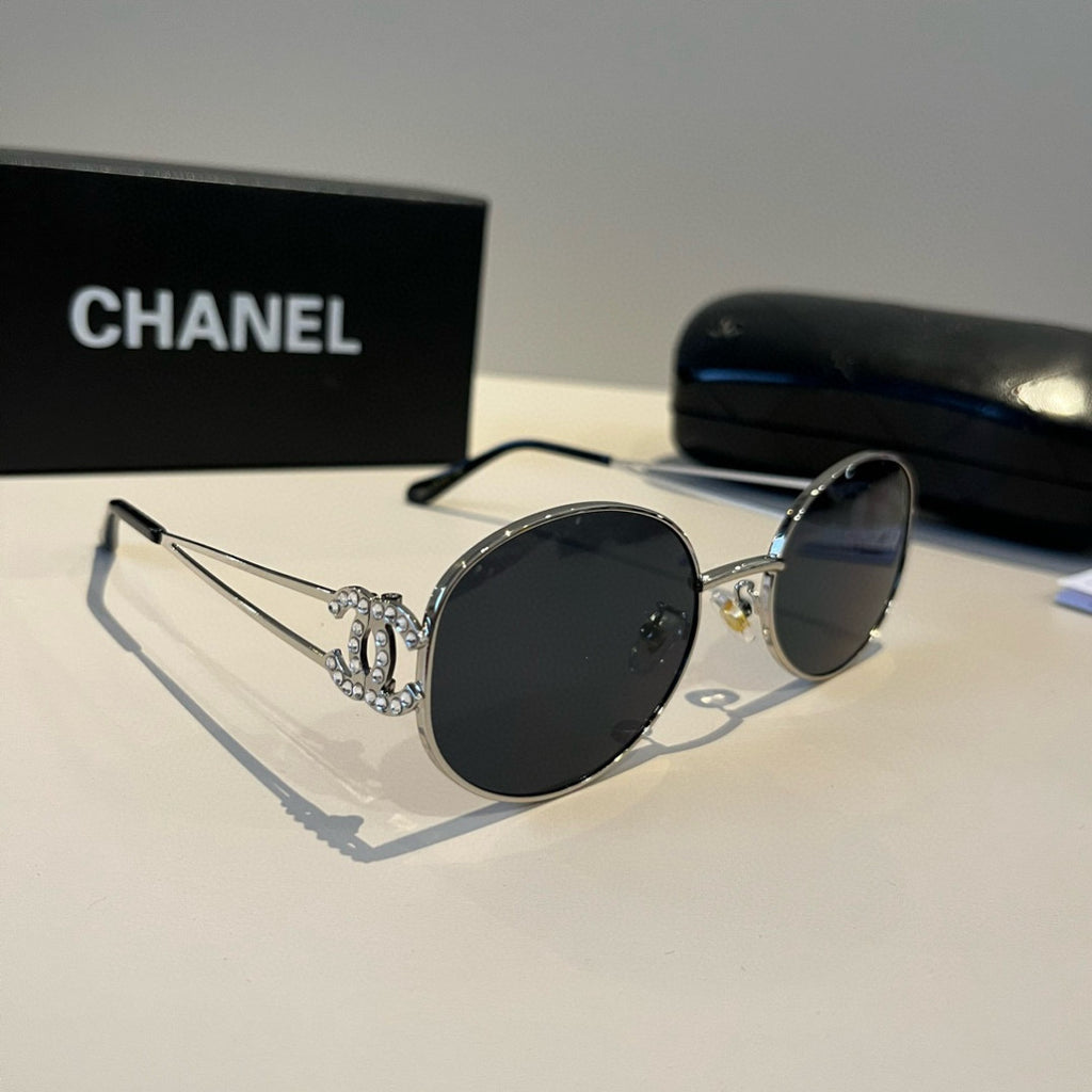 Chanel Metal Fashion Silver Lens Sunglasses for Men & Women - 866995