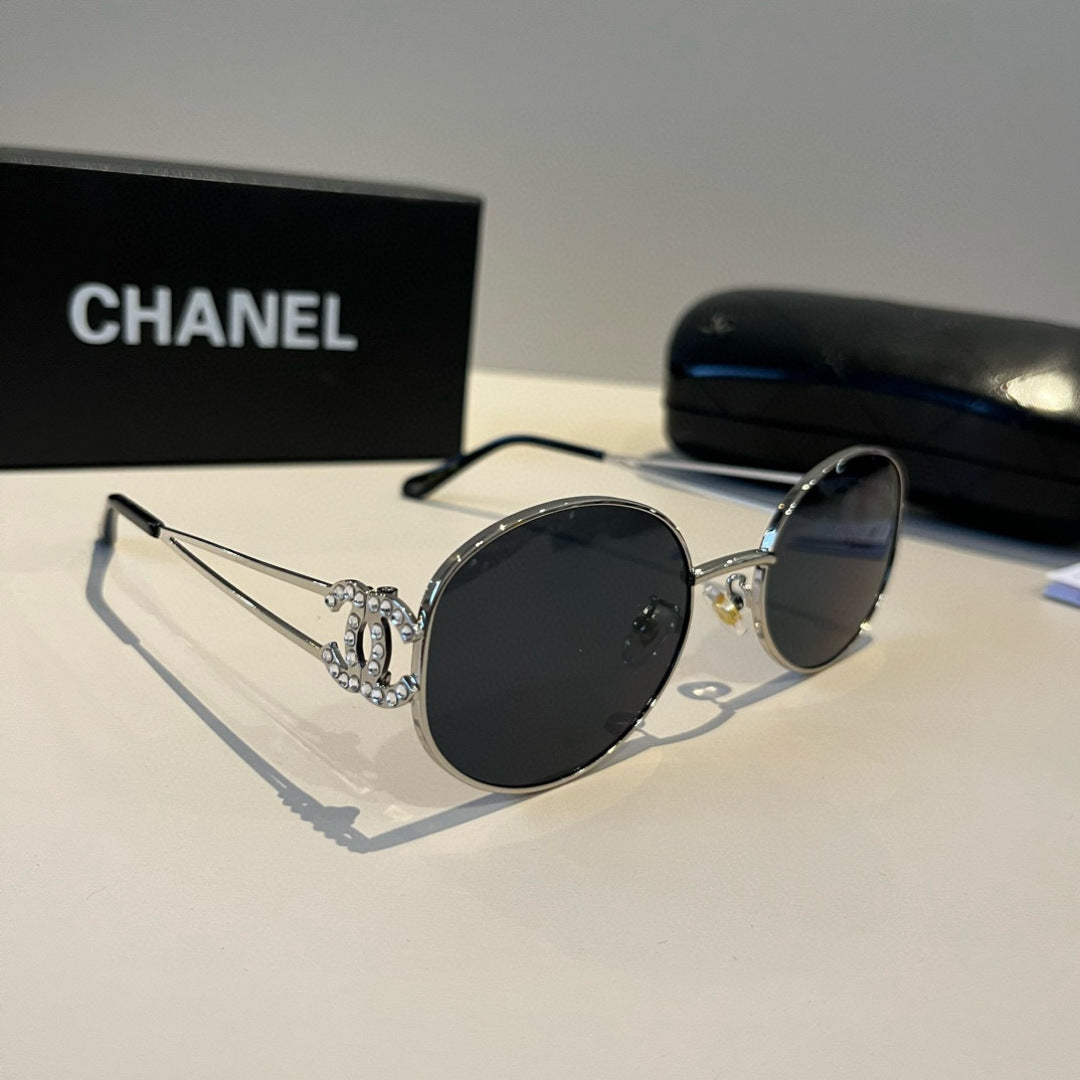 Chanel Metal Fashion Silver Lens Sunglasses for Men & Women - 866995