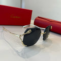Cartier Lightweight Metal Rimless Silver Lens Sunglasses for Men & Wo - 372183