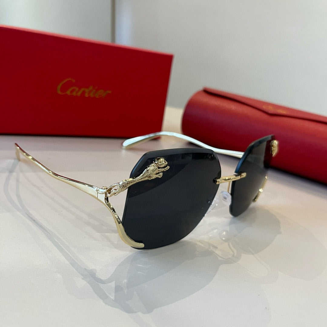Cartier Lightweight Metal Rimless Silver Lens Sunglasses for Men & Wo - 358493