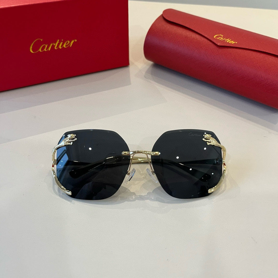 Cartier Lightweight Metal Rimless Silver Lens Sunglasses for Men & Wo - 372183 - detail image 5