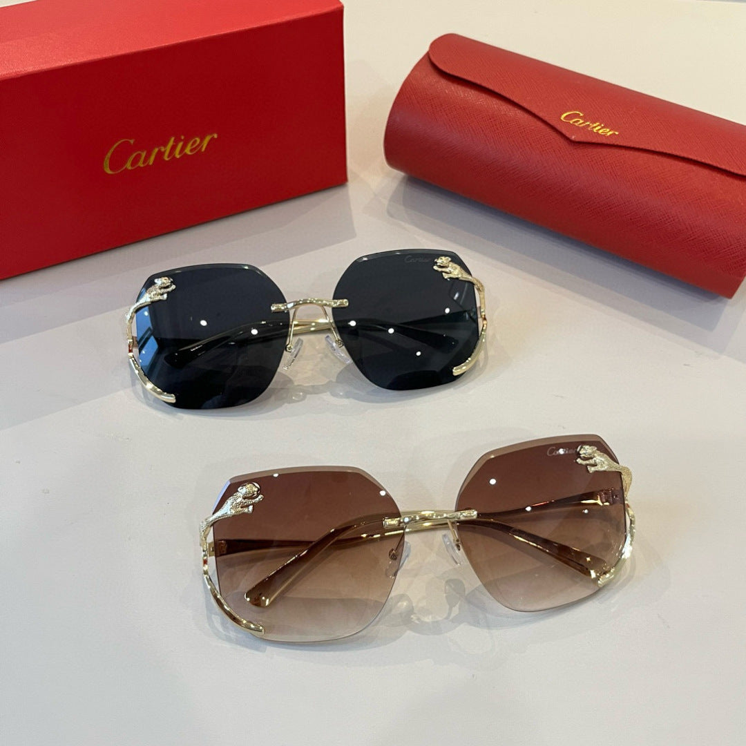 Cartier Lightweight Metal Rimless Silver Lens Sunglasses for Men & Wo - 358493 - detail image 8