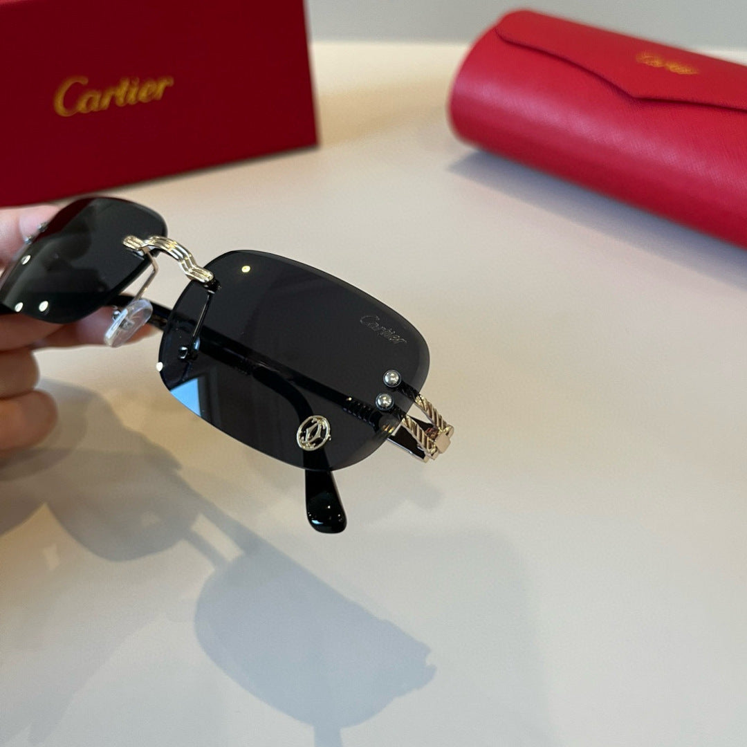 Cartier Lightweight Metal Rimless Silver Lens Sunglasses for Men & Wo - 487337 - detail image 8