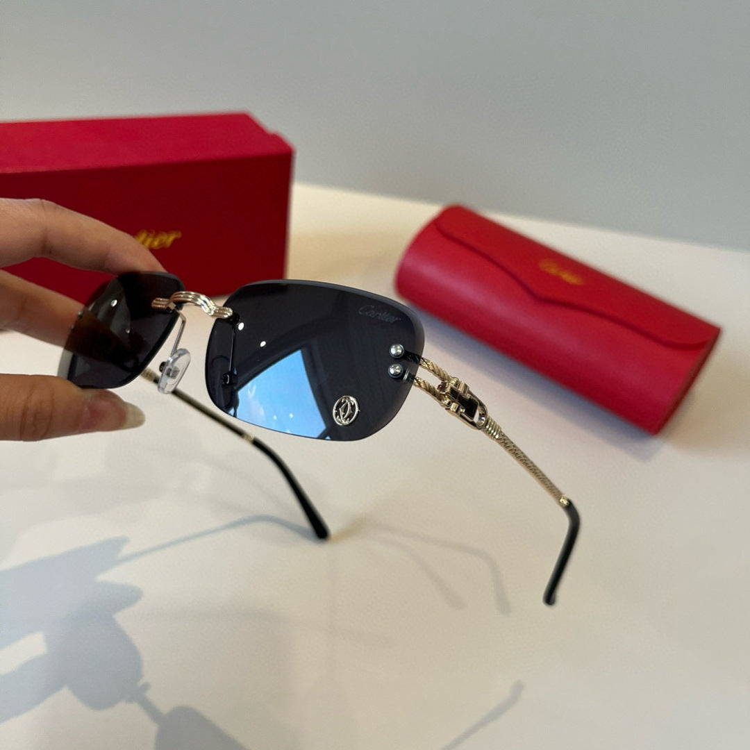 Cartier Lightweight Metal Rimless Silver Lens Sunglasses for Men & Wo - 487337 - detail image 3