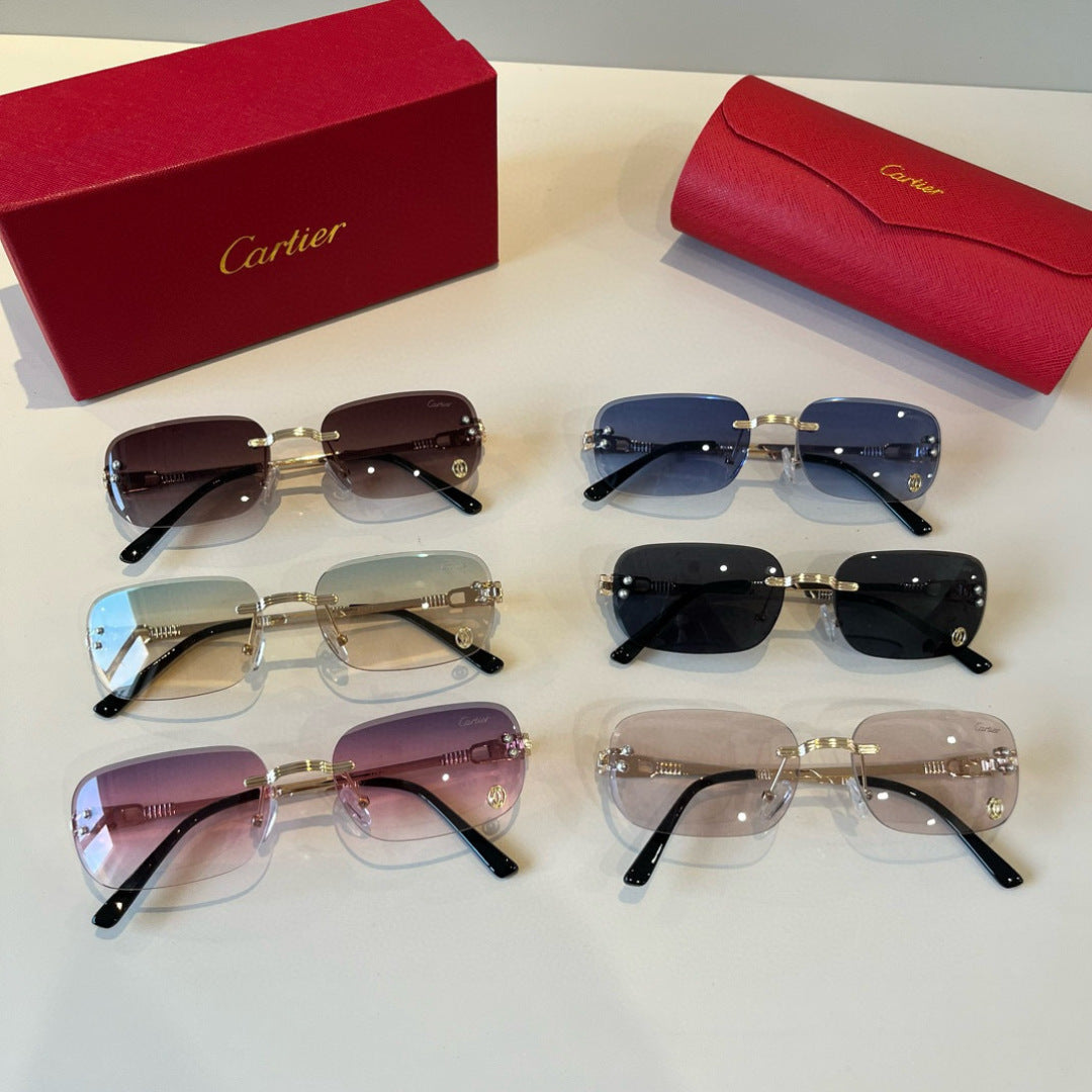 Cartier Lightweight Metal Rimless Silver Lens Sunglasses for Men & Wo - 487337 - detail image 10