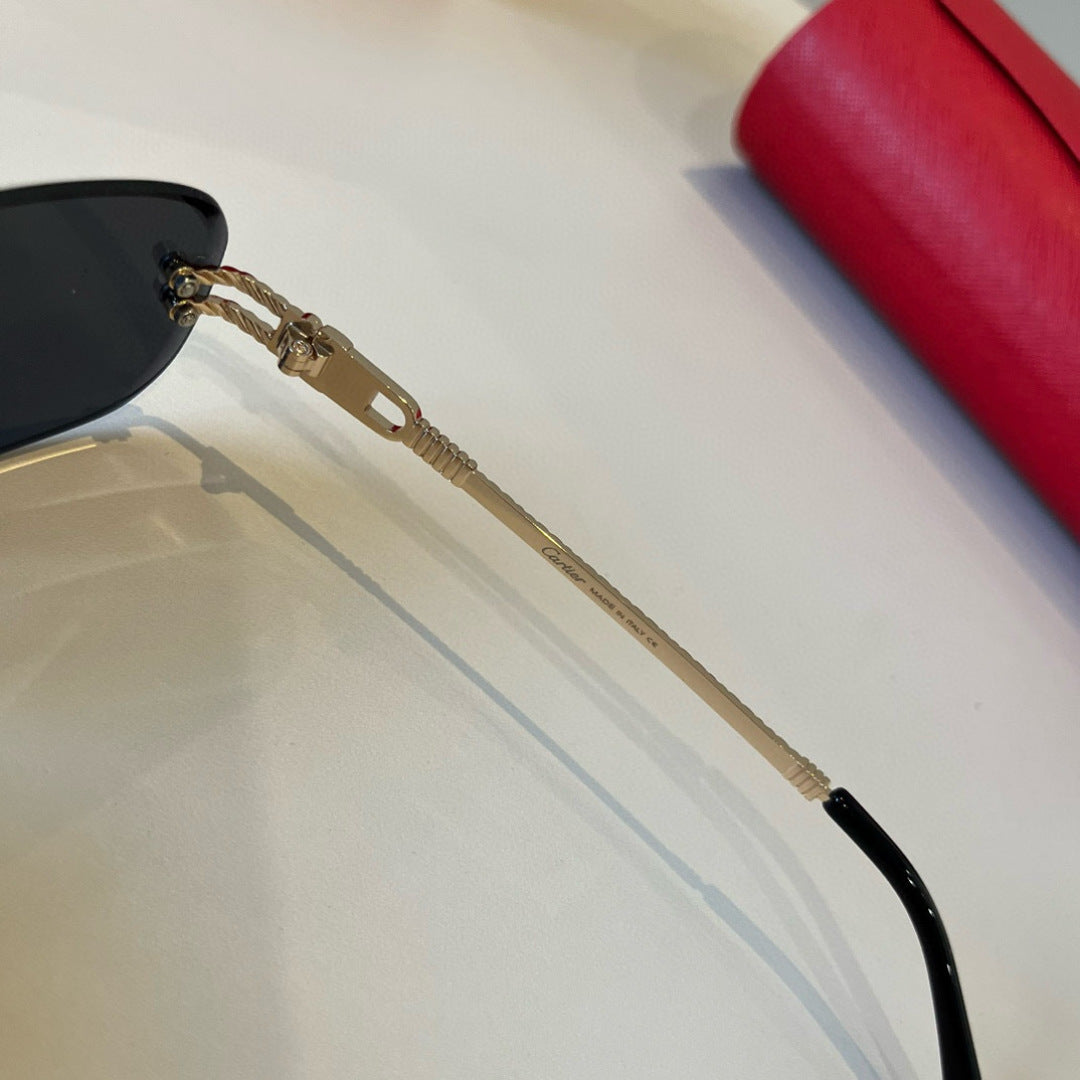 Cartier Lightweight Metal Rimless Silver Lens Sunglasses for Men & Wo - 487337 - detail image 4