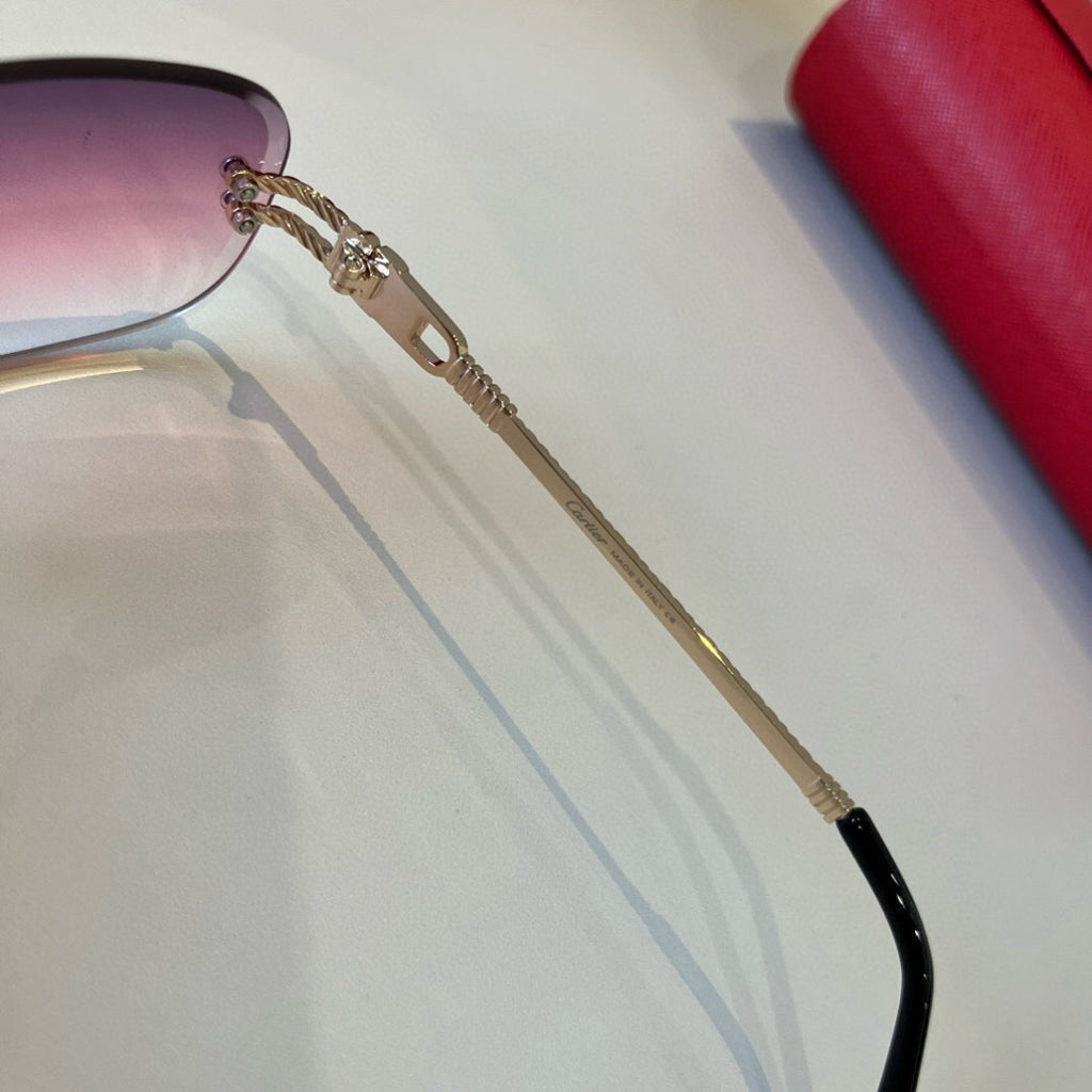 Cartier Lightweight Metal Rimless Silver Lens Sunglasses for Men & Wo - 487338 - detail image 4