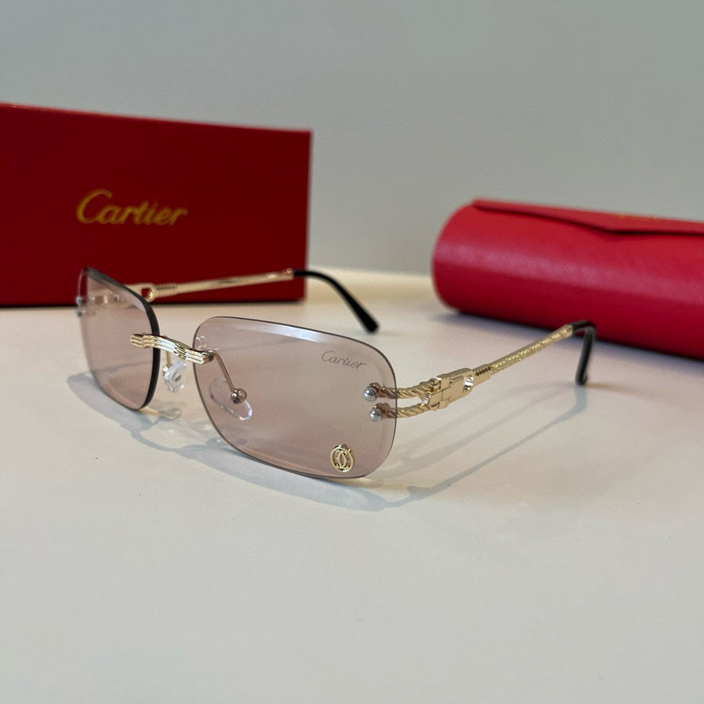 Cartier Lightweight Metal Rimless Silver Lens Sunglasses for Men & Wo - 935056 - detail image 3