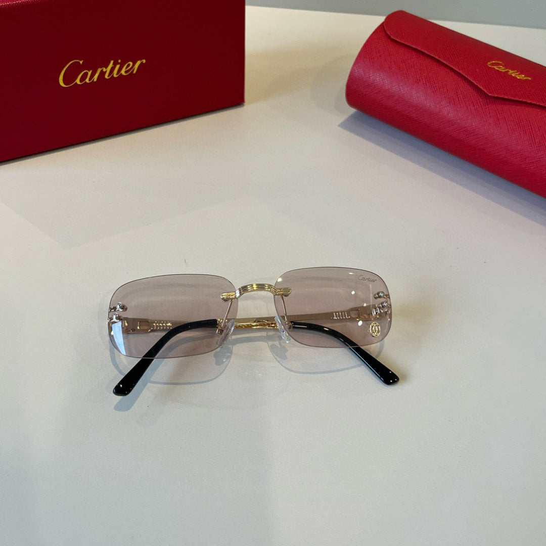 Cartier Lightweight Metal Rimless Silver Lens Sunglasses for Men & Wo - 935056 - detail image 10