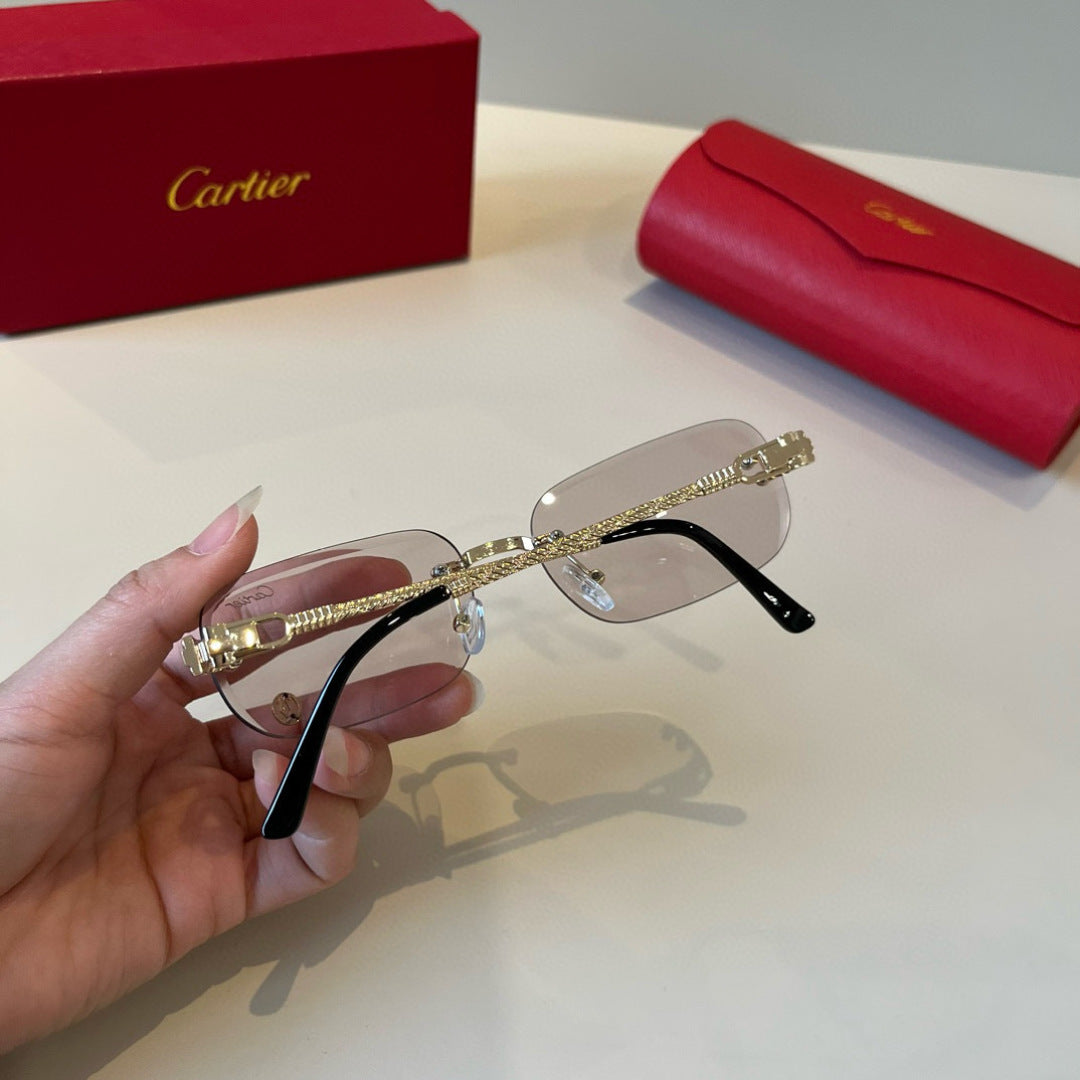 Cartier Lightweight Metal Rimless Silver Lens Sunglasses for Men & Wo - 935056 - detail image 7