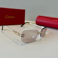 Cartier Lightweight Metal Rimless Silver Lens Sunglasses for Men & Wo - 935056