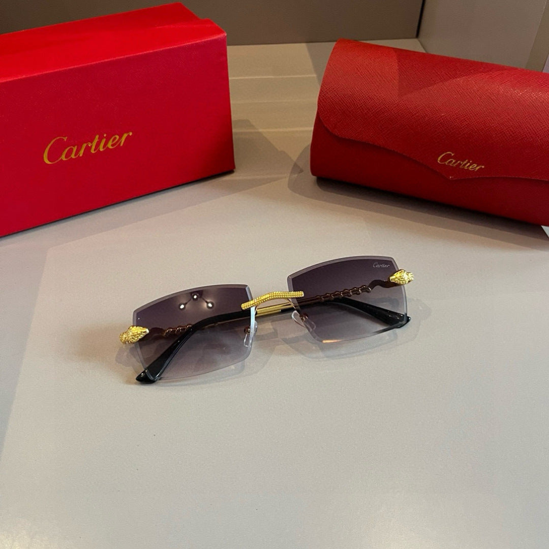 Cartier Lightweight Metal Rimless Silver Lens Sunglasses for Men & Wo - 358486 - detail image 5