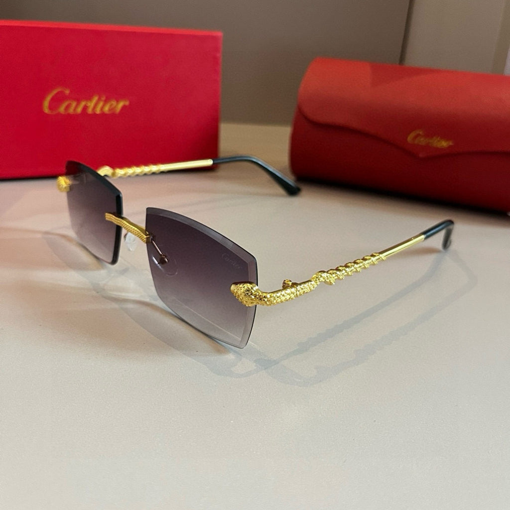Cartier Lightweight Metal Rimless Silver Lens Sunglasses for Men & Wo - 358486 - detail image 3
