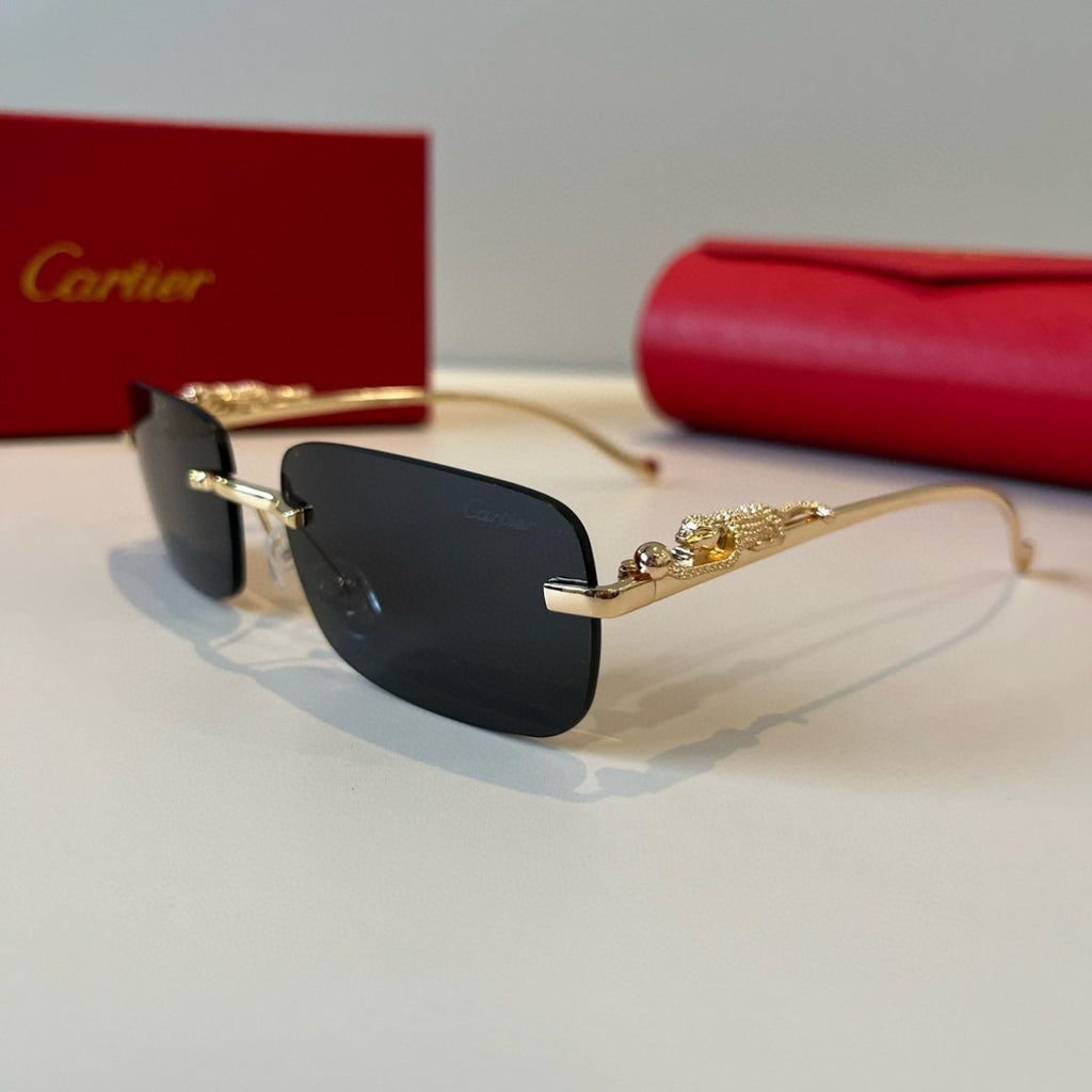 Cartier Lightweight Metal Rimless Silver Lens Sunglasses for Men & Wo - 358483 - detail image 3
