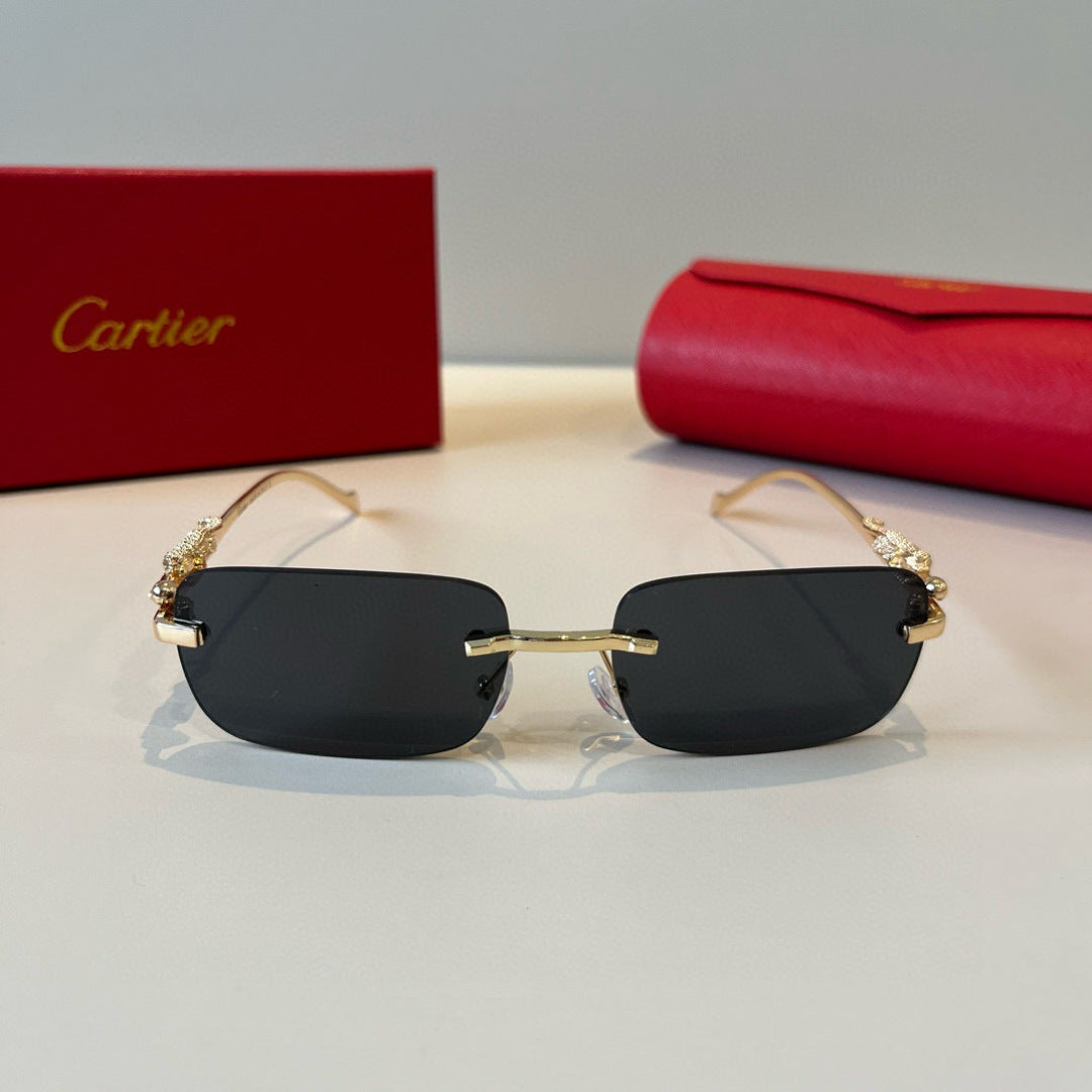 Cartier Lightweight Metal Rimless Silver Lens Sunglasses for Men & Wo - 358483 - detail image 2