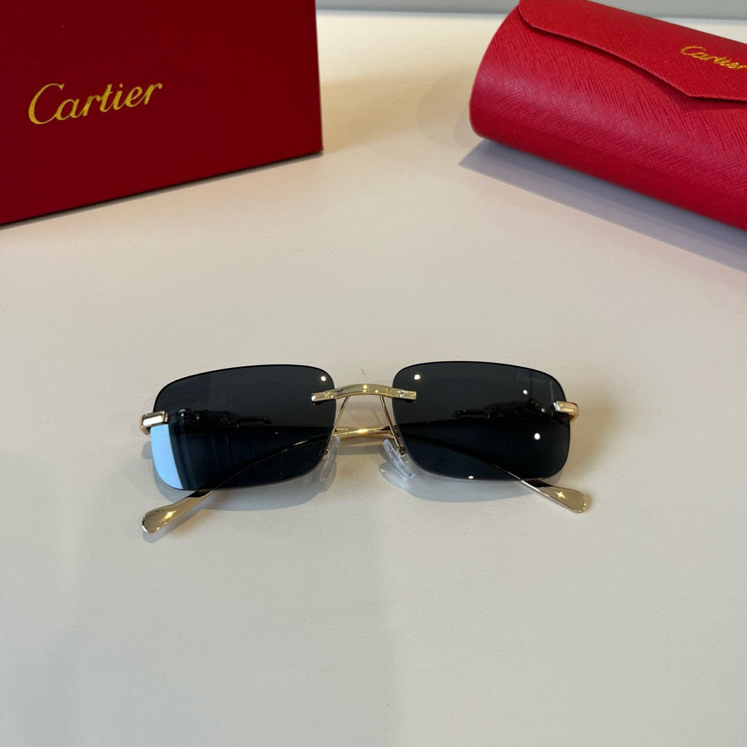 Cartier Lightweight Metal Rimless Silver Lens Sunglasses for Men & Wo - 358483 - detail image 8