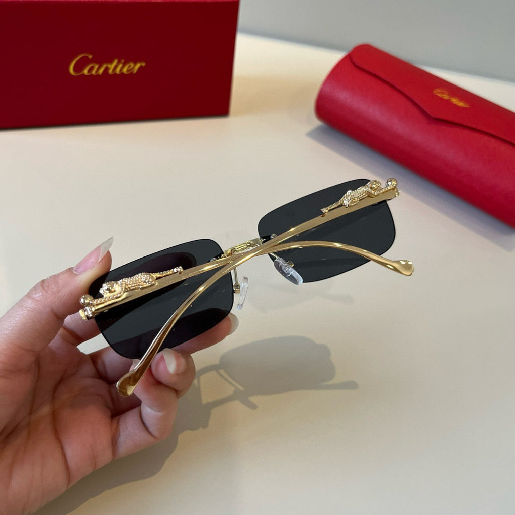 Cartier Lightweight Metal Rimless Silver Lens Sunglasses for Men & Wo - 358483 - detail image 5