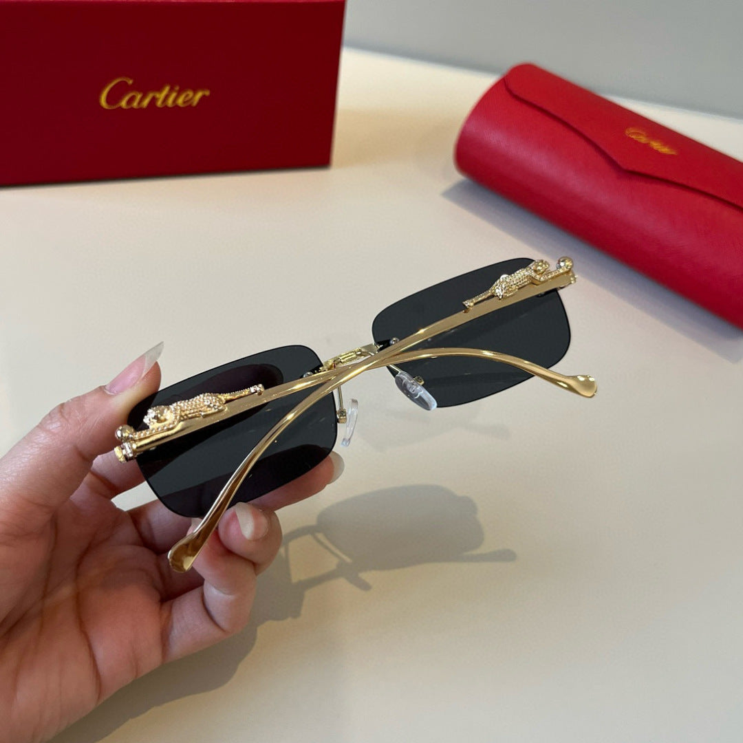 Cartier Lightweight Metal Rimless Silver Lens Sunglasses for Men & Wo - 358483 - detail image 5
