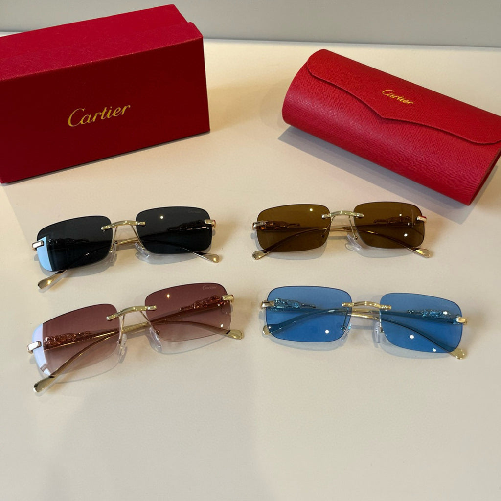 Cartier Lightweight Metal Rimless Silver Lens Sunglasses for Men & Wo - 358483 - detail image 9