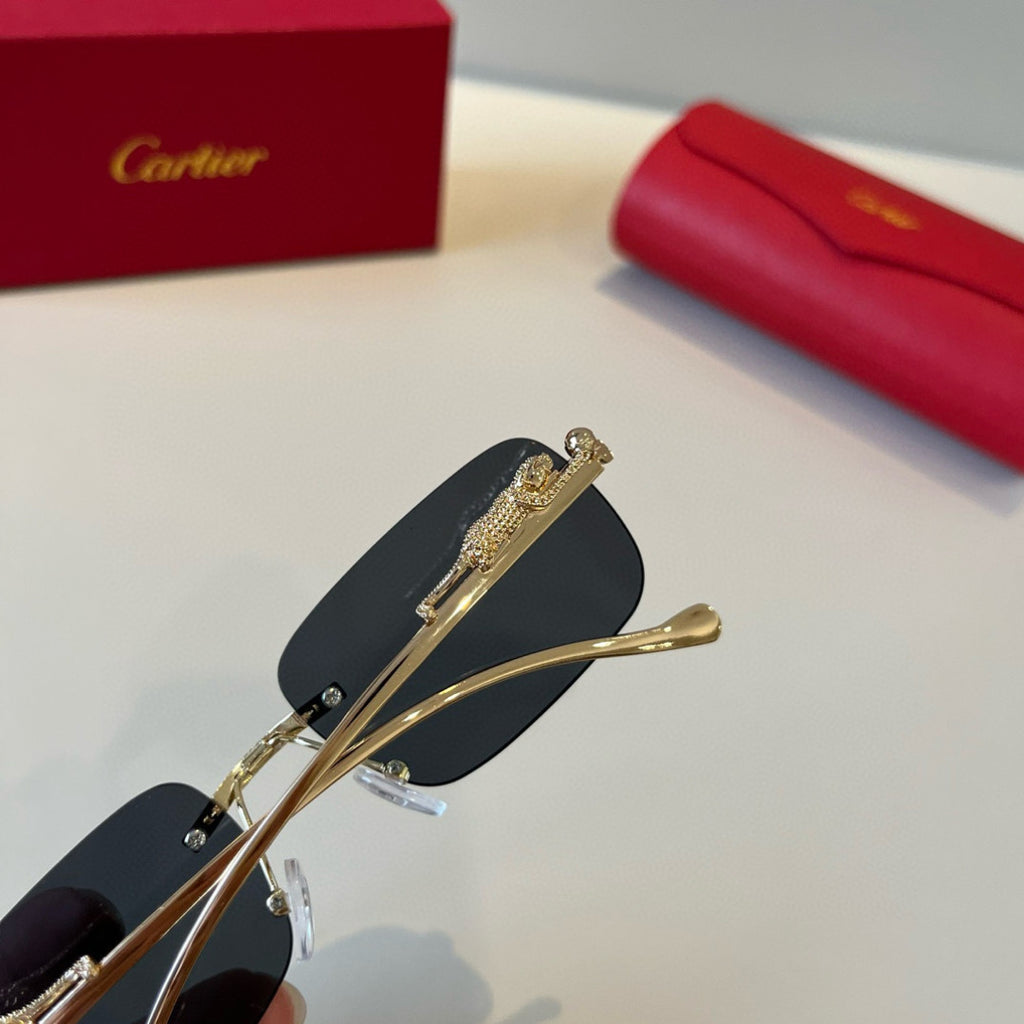 Cartier Lightweight Metal Rimless Silver Lens Sunglasses for Men & Wo - 358483 - detail image 6