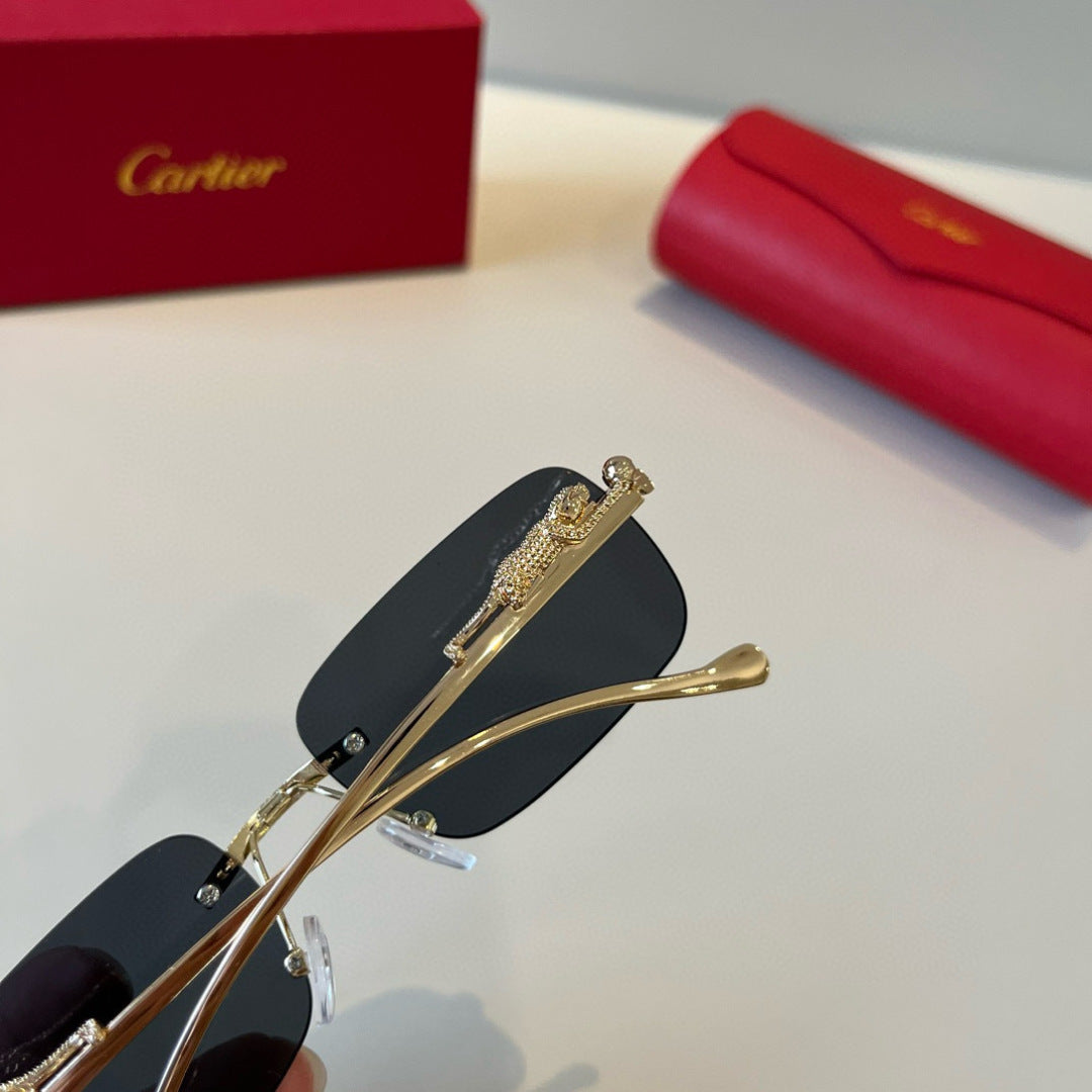 Cartier Lightweight Metal Rimless Silver Lens Sunglasses for Men & Wo - 358483 - detail image 6