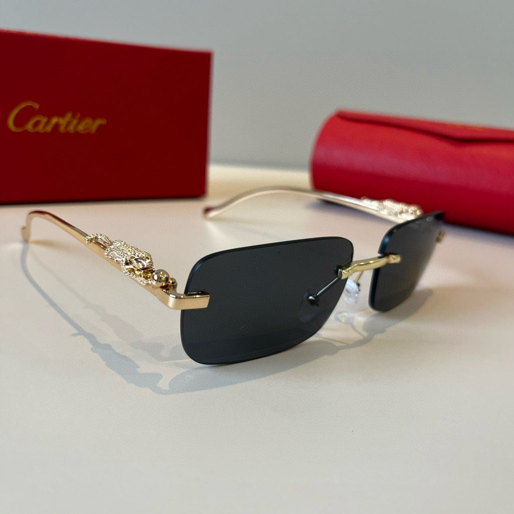 Cartier Lightweight Metal Rimless Silver Lens Sunglasses for Men & Wo - 358483