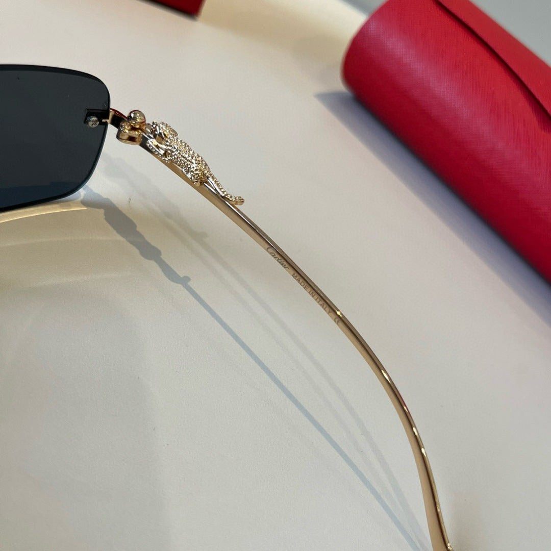Cartier Lightweight Metal Rimless Silver Lens Sunglasses for Men & Wo - 358483 - detail image 4