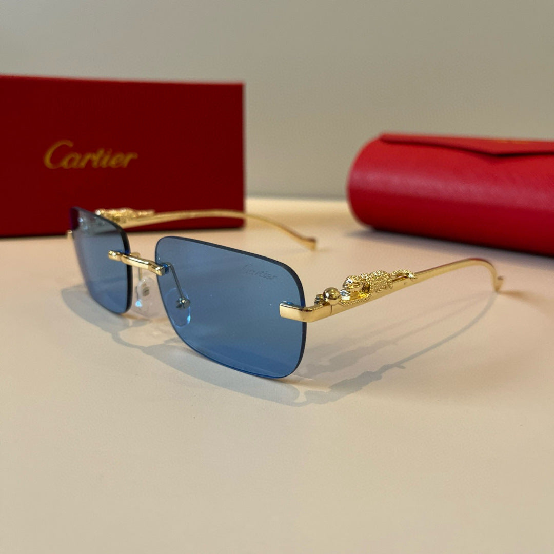 Cartier Lightweight Metal Rimless Gold Lens Sunglasses for Men & Wome - 358484 - detail image 3