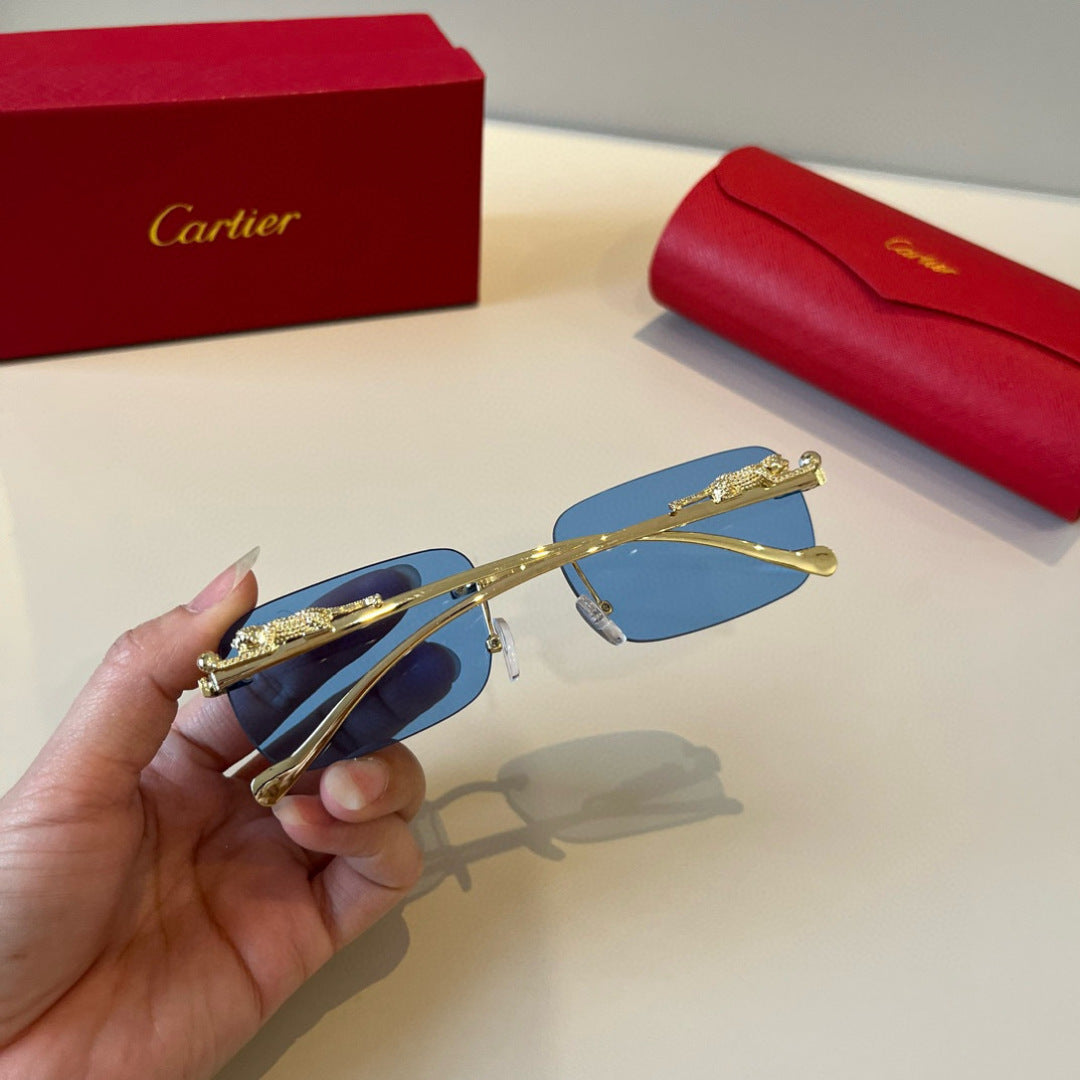 Cartier Lightweight Metal Rimless Gold Lens Sunglasses for Men & Wome - 358484 - detail image 4
