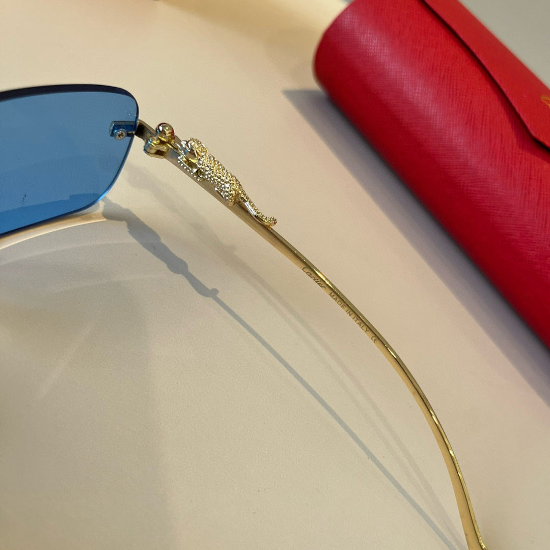 Cartier Lightweight Metal Rimless Gold Lens Sunglasses for Men & Wome - 358484 - detail image 5
