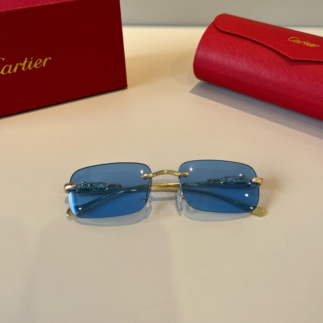 Cartier Lightweight Metal Rimless Gold Lens Sunglasses for Men & Wome - 358484 - detail image 7